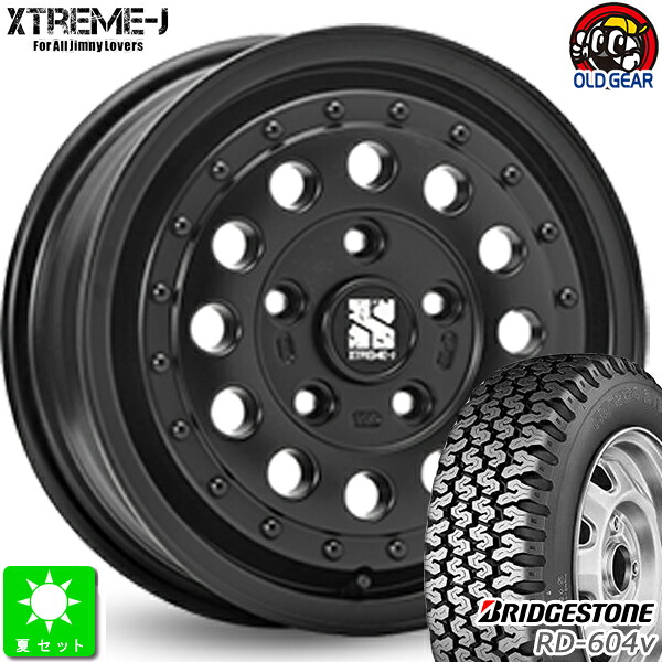 165/80R14 97/95(165R14 8PR) ブリヂストン RD-604V 新品 サマータイヤ ホイール4本セット MLJ XTREME-J RUGGED ラギッド 14インチ 5.0J 5H114.3 サテンブラック JWL-T規格 taiya