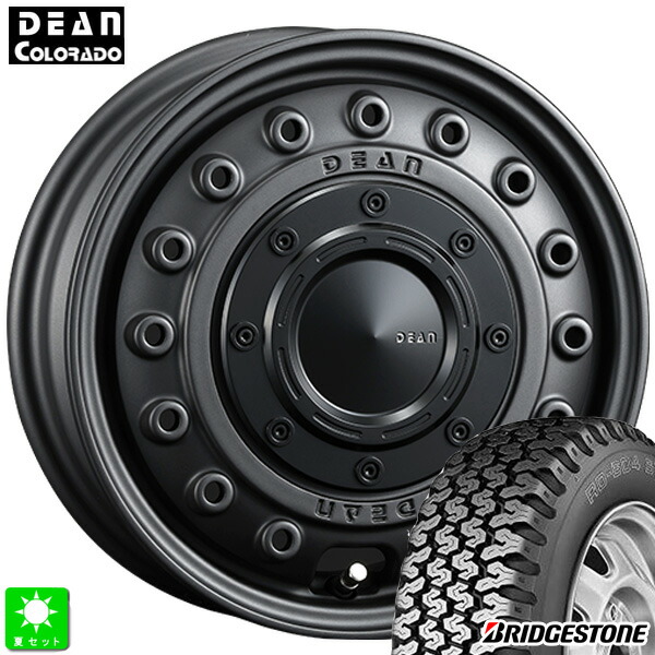 145/80R12 80/78(145R12 6PR)ブリヂストン BRIDGESTONE RD604v新品 サマータイヤ ホイール4本セットクリムソン ディーン コロラド12インチ 4.00B 4H100マットチャコールブラック組込み済 バランス調整済|オールドギア店