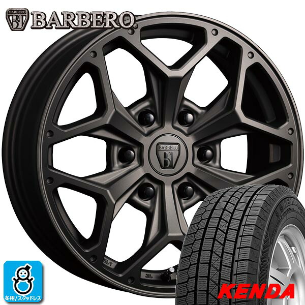 【2024～2025年製】215/60R17 96Q ケンダ アイステックネオ KR36 新品 スタッドレスタイヤ ホイール4本セット クリムソン バルベロ バルベロ BARBERO S-HEX 17インチ 6.5J +38 6H139.7 マットガンメタリック 組込み済 バランス調整済