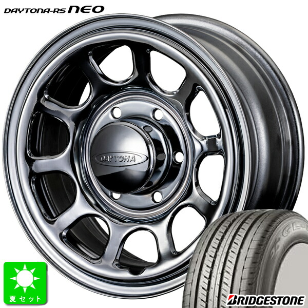 215/65R16C 109/107 ブリヂストン BRIDGESTONE GL-R 新品 サマータイヤ ホイール4本セット Roadstar デイトナ RS Neo 16インチ 6.5J 6H139.7 クローム 組込み済 バランス調整済