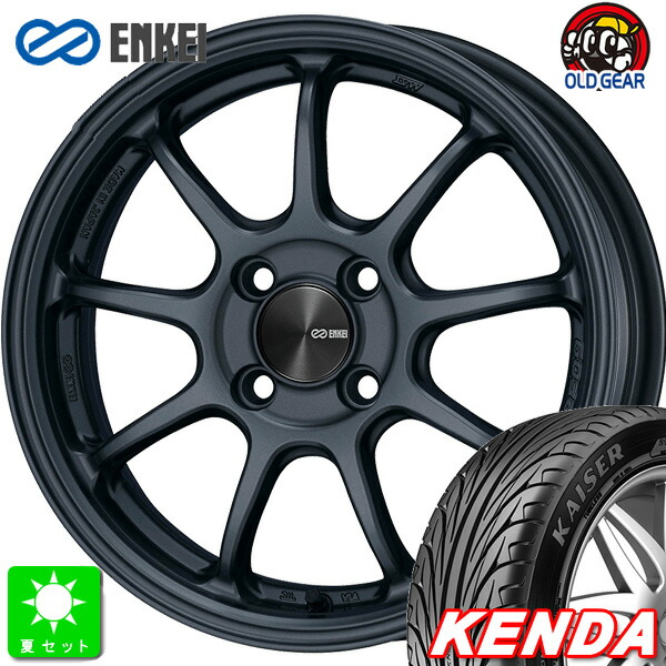 165/45R16 ケンダ KENDA KR20 KAISER 新品 サマータイヤ ホイール4本セット エンケイ ENKEI RF09 16インチ 6.5J 4H100 マットダークガンメタ 組込み済 バランス調整済 taiya