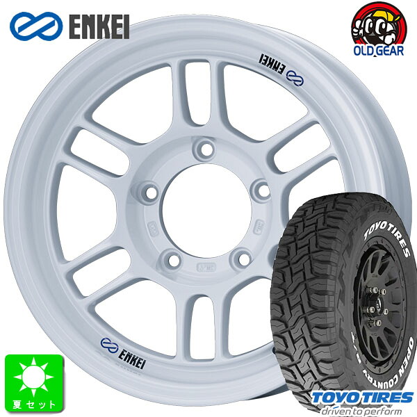 185/85R16 トーヨー オープンカントリー R/T ホワイトレター 新品 サマータイヤ ホイール4本セット エンケイ ENKEI オールロード RPT1 16インチ 5.5J 5H139.7 ホワイト 組込み済 バランス調整済 taiya