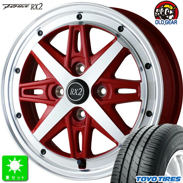 155/65R14 トーヨー TOYO ナノエナジー3 新品 サマータイヤ ホイール4本セット ドゥオール フェニーチェ RX2 14インチ 4.5J 4H100 レッドポリッシュ 組込み済 バランス調整済 taiya