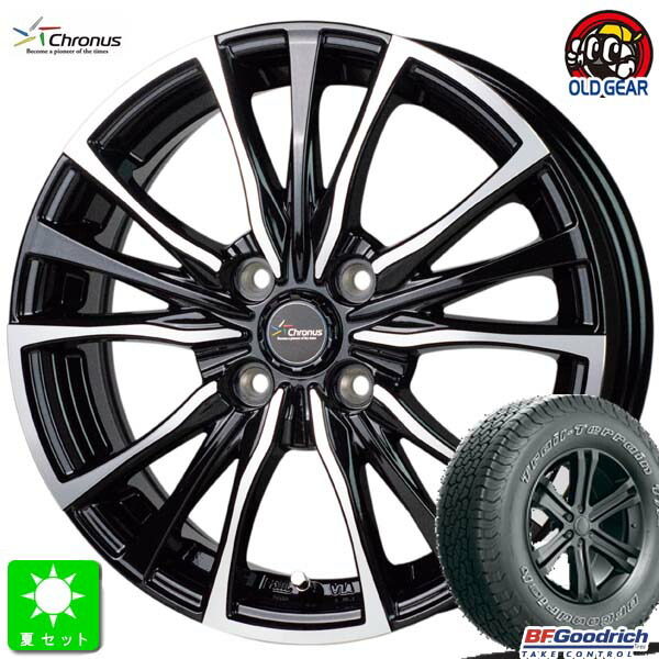 215/65R16 BF Goodrich TRAIL TERRAIN T/A アウトラインホワイトレター 新品 サマータイヤ ホイール4本セット クロノス Chronus CH-110 16インチ 6.0J 4H100 メタリックブラックポリッシュ 組込み済 バランス調整済 taiya