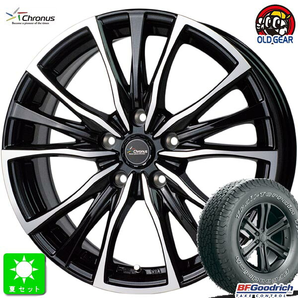 215/65R16 BF Goodrich TRAIL TERRAIN T/A アウトラインホワイトレター 新品 サマータイヤ ホイール4本セット クロノス Chronus CH-110 16インチ 6.5J 5H114.3 メタリックブラックポリッシュ 組込み済 バランス調整済 taiya