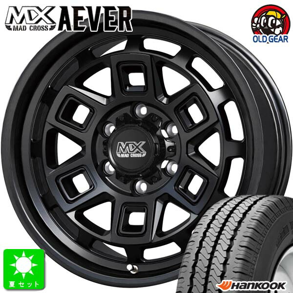 195/80R15 107/105 ハンコック Hankook RADIAL RA08 新品 サマータイヤ ホイール4本セット マッドクロス アイヴァー MADCROSS AEVER 15インチ 6.0J 6H139.7 マットブラック 組込み済 バランス調整済 56,760円