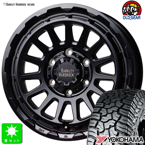 LT215/70R16 100/97Q ヨコハマ ジオランダー X-AT G016 新品 サマータイヤ ホイール4本セット バークレイ ハードロック リザード 16インチ 6.5J 6H139.7 セミグロスブラック 組込み済 バランス調整済 taiya
