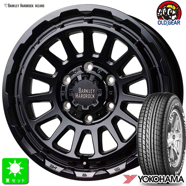 215/65R16C 109/107 ヨコハマ パラダ PA03 ホワイトレター 新品 サマータイヤ ホイール4本セット バークレイ ハードロック リザード 16インチ 6.5J 6H139.7 セミグロスブラック 組込み済 バランス調整済 taiya