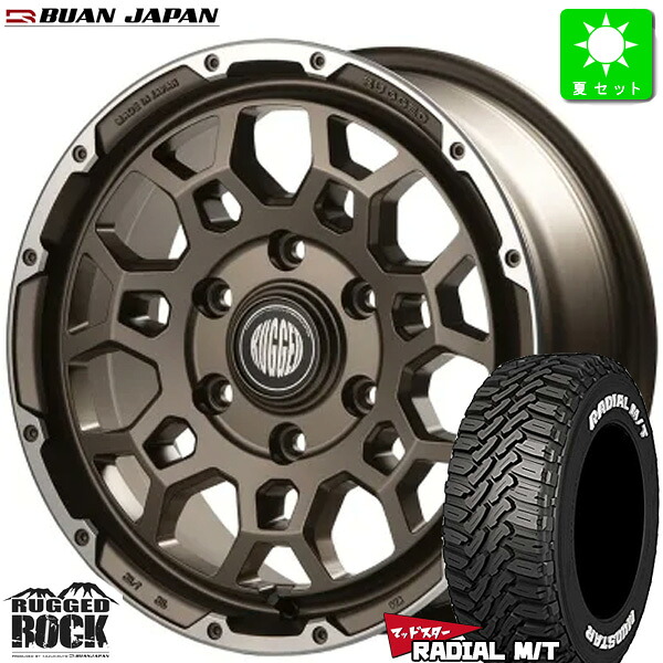 215/65R16 109/107 マッドスター MUDSTAR RADIAL M/T ホワイトレター 新品 サマータイヤ ホイール4本セット 舞杏 ラギッドロック BUAN RUGGED ROCK 16インチ 6.5J 6H139.7 SGZ 組込み済 バランス調整済 taiya 113,000円