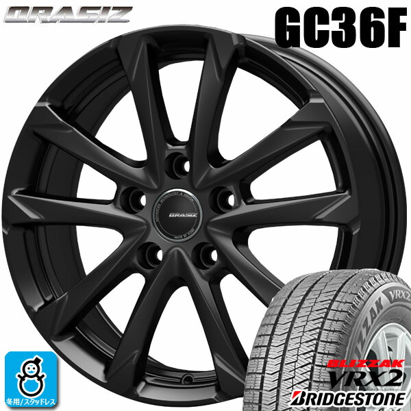 【2022~2023年製】235/50R18 97Q ブリヂストン ブリザック VRX2 BRIDGESTONE BLIZZAK VRX2 新品 スタッドレスタイヤ ホイール4本セット KITジャパン クレイシズ GC36F 18インチ 5H114.3 ブラック 組込み済 バランス調整済