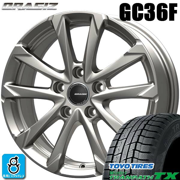 【2023～2024年製】205/65R16 95Q トーヨー ウィンタートランパス TX TOYO WINTER TRANPATH TX 新品 スタッドレスタイヤ ホイール4本セット KITジャパン クレイシズ GC36F 16インチ 6.0J 5H100 シルバー 組込み済 バランス調整済