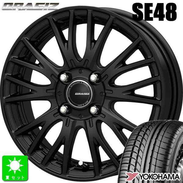 限定特価 165/55R14C 95/93N ヨコハマ YOKOHAMA パラダ PA03 新品 サマータイヤ ホイール4本セット KITジャパン クレイシズ SE48 14インチ 4.5J 4H100 マットブラック 組込み済 バランス調整済