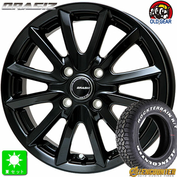 215/65R16 オーレンカウンター ロックテレーン R/T ホワイトレター 新品 サマータイヤ ホイール4本セット クレイシズ　VS6 16インチ 6.0J 4H100 グロッシーブラック taiya
