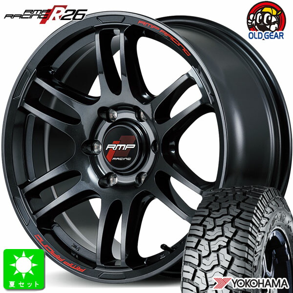 LT215/70R16 100/97Qヨコハマ ジオランダー X-A/T G016新品 サマータイヤ ホイール4本セットRMPレーシング R26 16インチ 6.5J 6H139.7クリスタルブラック組込み済 バランス調整済 taiya|オールドギア店
