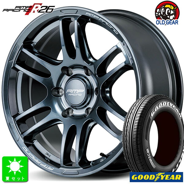215/60R17 109/107グッドイヤー イーグル＃1 ナスカー ホワイトレター新品 サマータイヤ ホイール4本セットRMPレーシング R2617インチ 6.5J 6H139.7ディープチタンシルバー組込み済 バランス調整済 taiya｜オールドギア店