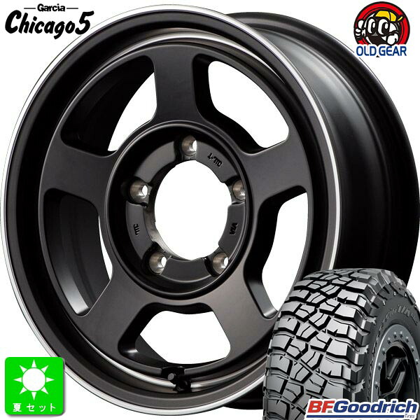 LT225/75R16 115/112QBF Goodrich Mud-Terrain T/A KM3新品 サマータイヤ ホイール4本セットガルシア シカゴ Cicago 516インチ 5.5J 5H139.7セミグロスブラック組込み済 バランス調整済 taiya｜オールドギア店