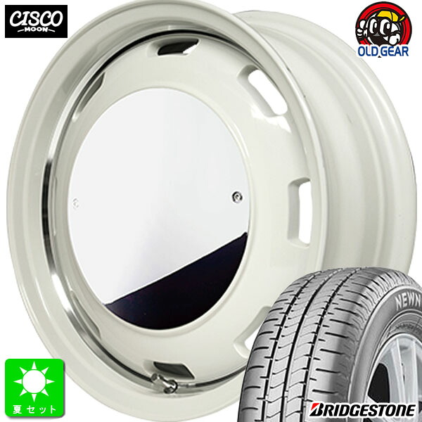 限定特価 155/65R14 75H ブリヂストン ニューノ BRIDGESTONE NEWNO 新品 サマータイヤ ホイール4本セット MID ガルシア シスコ ムーン 14インチ 4.5J 4H100 オールドイングリッシュホワイトリムヴァーレイポリッシュ 組込み済 バランス調整済 taiya