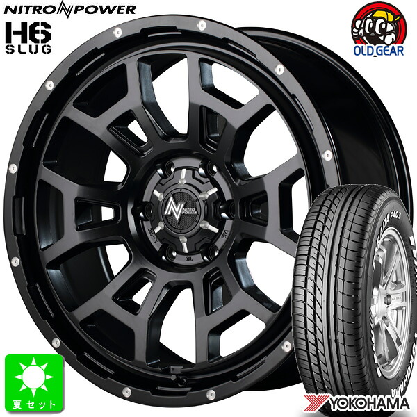 215/65R16C 109/107ヨコハマ パラダ PA03ホワイトレター新品 サマータイヤ ホイール4本セットナイトロパワー NITRO POWER H6 SLUG16インチ 6.5J 6H139.7SGBK/MC組込み済 バランス調整済 taiya|オールドギア店