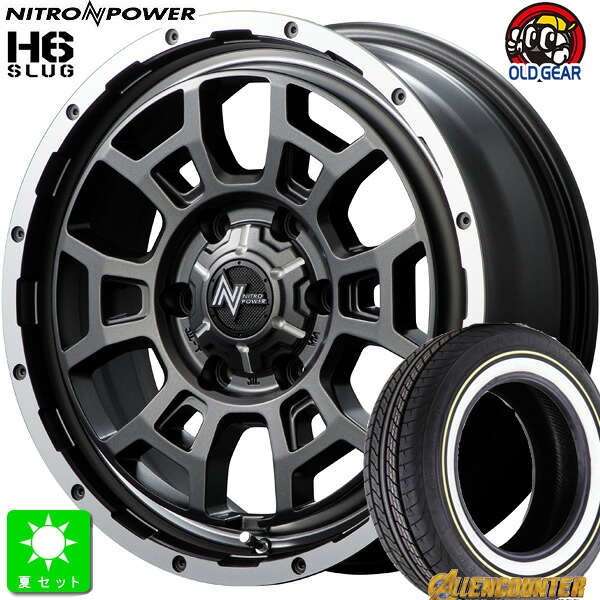215/65R16C 109/107Tオーレンカウンター クラシックオーバル ホワイトリボン新品 サマータイヤ ホイール4本セットナイトロパワー NITRO POWER H6 SLUG16インチ 6.5J 6H139.7SGGM/FDC/RVP組込み済 バランス調整済 taiya|オールドギア店