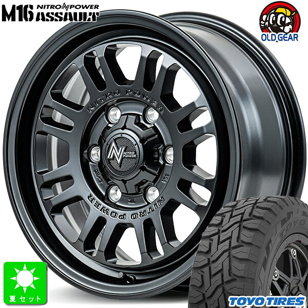 215/70R16 100Q トーヨー オープンカントリー R/T 新品 サマータイヤ ホイール4本セット ナイトロパワー M16 アサルト 16インチ 6.5J 6H139.7 セミグロスブラック 組込み済 バランス調整済 taiya