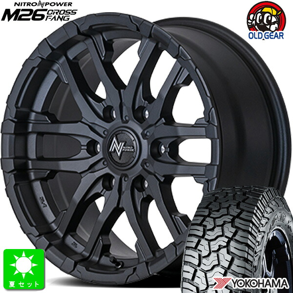 LT215/70R16 100/97Qヨコハマ ジオランダー X-A/T G016新品 サマータイヤ ホイール4本セットナイトロパワー NITRO POWER M26 CROSS FANG16インチ 6.5J 6H139.7ブラストBK組込み済 バランス調整済 taiya｜オールドギア店