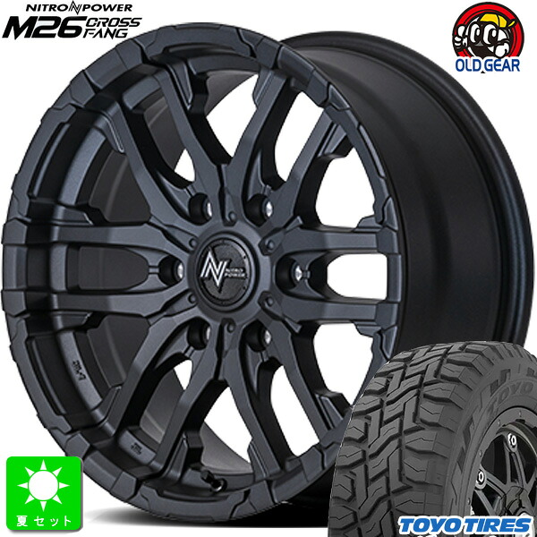 215/70R16 100Q トーヨー オープンカントリー R/T 新品 サマータイヤ ホイール4本セット ナイトロパワー NITRO POWER M26 CROSS FANG 16インチ 6.5J 6H139.7 ブラストBK 組込み済 バランス調整済 taiya