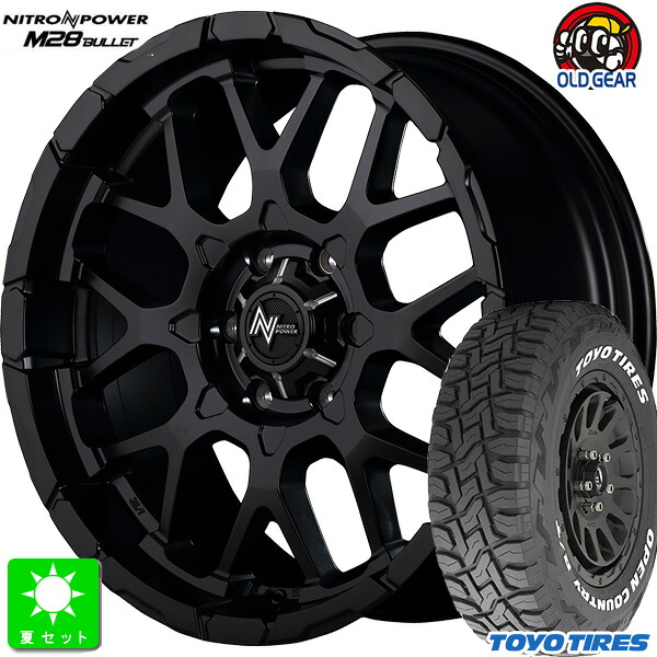 215/65R16C 109/107 トーヨー オープンカントリー R/T ホワイトレター 新品 サマータイヤ ホイール4本セット ナイトロパワー NITRO POWER M28 BULLET 16インチ 6.5J 6H139.7 SGBK/MC 組込み済 バランス調整済 taiya