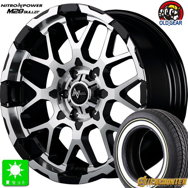 215/65R16C 109/107Tオーレンカウンター クラシックオーバル ホワイトリボン新品 サマータイヤ ホイール4本セットナイトロパワー NITRO POWER M28 BULLET16インチ 6.5J 6H139.7BK/MC組込み済 バランス調整済 taiya|オールドギア店
