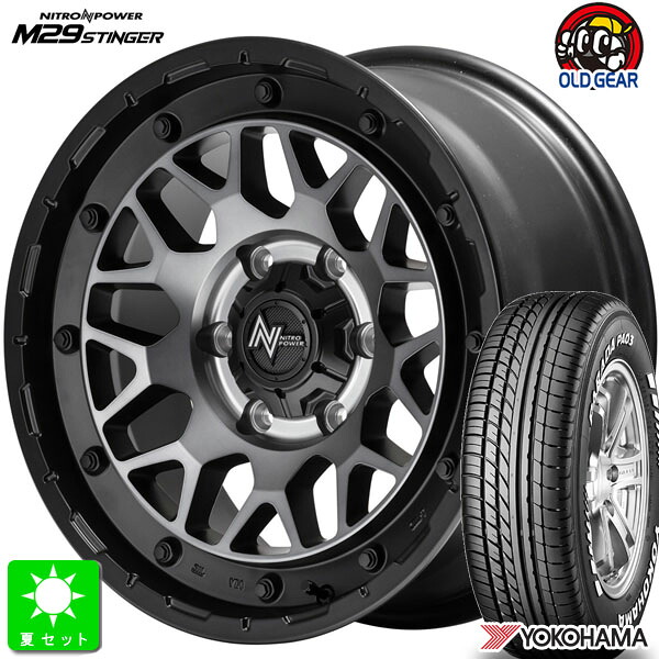 215/65R16C 109/107ヨコハマ パラダ PA03ホワイトレター新品 サマータイヤ ホイール4本セットナイトロパワー NITRO POWER M29 STINGER16インチ 6.5J 6H139.7SGBKC組込み済 バランス調整済 taiya|オールドギア店