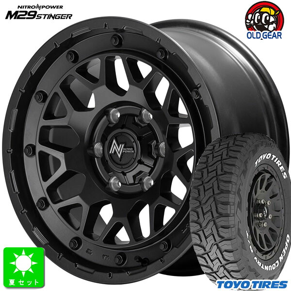215/65R16C 109/107 トーヨー オープンカントリー R/T ホワイトレター 新品 サマータイヤ ホイール4本セット ナイトロパワー NITRO POWER M29 STINGER 16インチ 6.5J 6H139.7 バレルBK 組込み済 バランス調整済 taiya