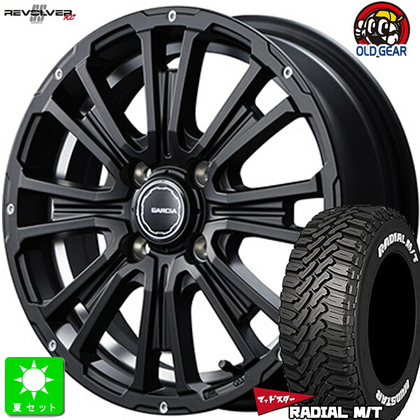 145R12 6PR 145/80R12 80/78 マッドスター MUDSTAR RADIAL M/T ホワイトレター 新品 サマータイヤ ホイール4本セット ガルシア SS リボルバーKC 12インチ 4.0J 4H100 セミグロスブラック/アンダーカットDC 組込み済 バランス調整済 taiya