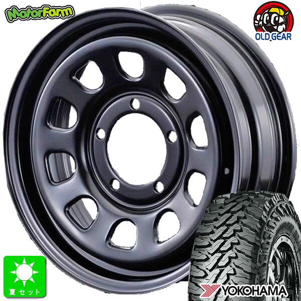 LT215/70R16 100/97Qヨコハマ ジオランダー M/T G003新品 サマータイヤ ホイール4本セットモーターファーム FARM デイトナ16インチ 5.5J 5H139.7ブラック組込み済 バランス調整済 taiya|オールドギア店