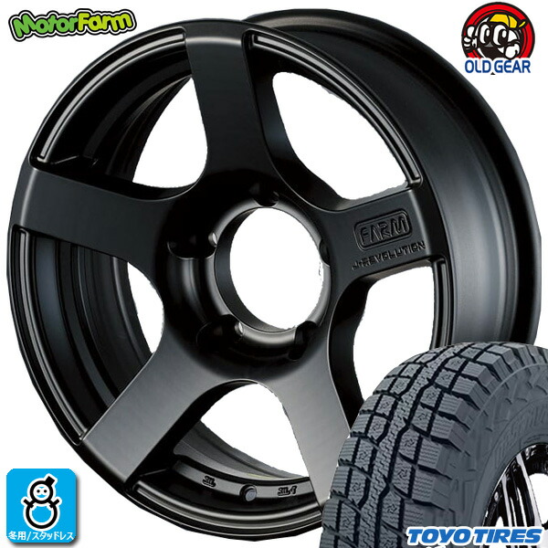 【2024年製】185/85R16 105/103N LT トーヨー オブザーブ W/T-R 新品 スタッドレスタイヤ ホイール4本セット モーターファーム FARM J-REVOLUTION レヴォリューション 16インチ 5.5J 5H139.7 マットブラック 組込み済 バランス調整済 taiya