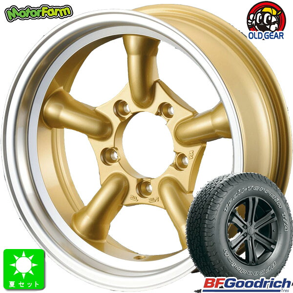 225/75R16 108T ORWL BF Goodrich TRAIL TERRAIN T/A 新品 サマータイヤ ホイール4本セット モーターファーム FARM J-TRAD 16インチ 5.5J 5H139.7 ゴールド/DCリム 組込み済 バランス調整済 taiya