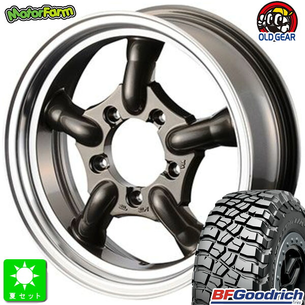 LT205/80R16 111/108Q BF Goodrich Mud-Terrain T/A KM3 新品 サマータイヤ ホイール4本セット モーターファーム FARM J-TRAD 16インチ 5.5J 5H139.7 ガンメタリック/DCリム 組込み済 バランス調整済 taiya