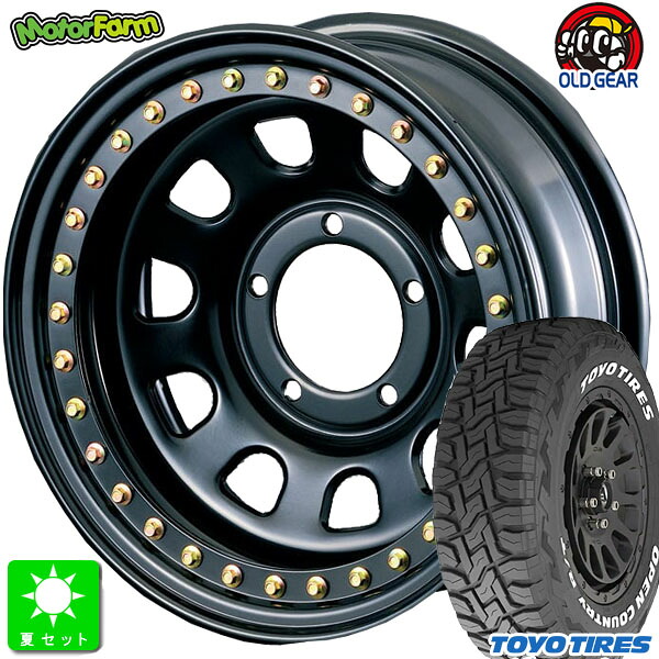 185/85R16 トーヨー オープンカントリー R/T ホワイトレター 新品 サマータイヤ ホイール4本セット モーターファーム ロックマスター RB 16インチ 6.0J 5H139.7 ブラック 組込み済 バランス調整済 taiya