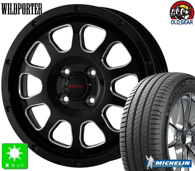 195/65R16 ミシュラン プライマシー4 新品 サマータイヤホイール 4本セット ワイルドポーター クロステン 16インチ 6.0J 4H100 ブラックサイドミーリング ライズ ロッキー taiya
