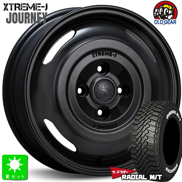 165/65R14マッドスター ラジアル M/TMUDSTAR RADIAL M/T ホワイトレター新品 サマータイヤ ホイール4本セットMLJ XTREME-J JOURNEY ジャーニー14インチ 4.5J 4H100サテンブラック組込み済 バランス調整済 taiya｜オールドギア店 59,460円