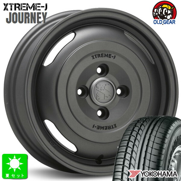 165/55R14C 95/93Nヨコハマ パラダ PARADA PA03新品 サマータイヤ ホイール4本セットMLJ XTREME-J JOURNEY ジャーニー14インチ 4.5J 4H100ガンブラック組込み済 バランス調整済 taiya|オールドギア店