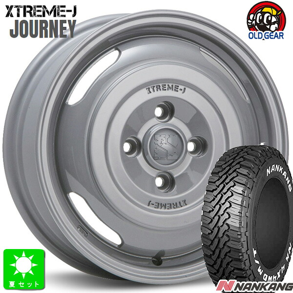 165/65R14 NANKANG ナンカン FT-9 ホワイトレター 新品 サマータイヤ ホイール4本セット MLJ XTREME-J JOURNEY ジャーニー 14インチ 4.5J 4H100 セメントグレー 組込み済 バランス調整済 taiya