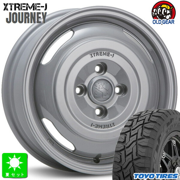 155/65R14 トーヨー TOYO オープンカントリー R/T 新品 サマータイヤ ホイール4本セット MLJ XTREME-J JOURNEY ジャーニー 14インチ 4.5J 4H100 セメントグレー 組込み済 バランス調整済 taiya