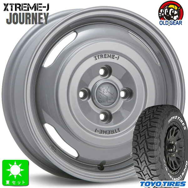 165/80R14 97/95N トーヨー オープンカントリー R/T ホワイトレター 新品 サマータイヤ ホイール4本セット MLJ XTREME-J JOURNEY ジャーニー 14インチ 4.5J 4H100 セメントグレー 組込み済 バランス調整済 taiya