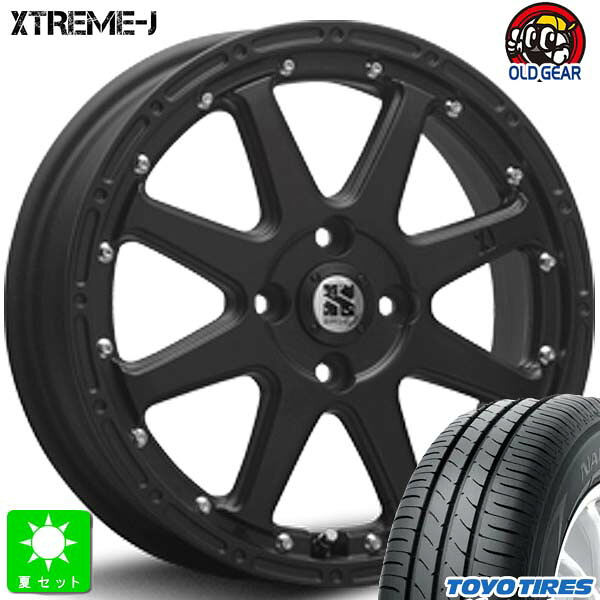 165/60R14 トーヨー TOYO ナノエナジー3 新品 サマータイヤ ホイール4本セット MLJ XTREME-J エクストリームJ 14インチ 4.5J 4H100 フラットブラック 組込み済 バランス調整済 taiya