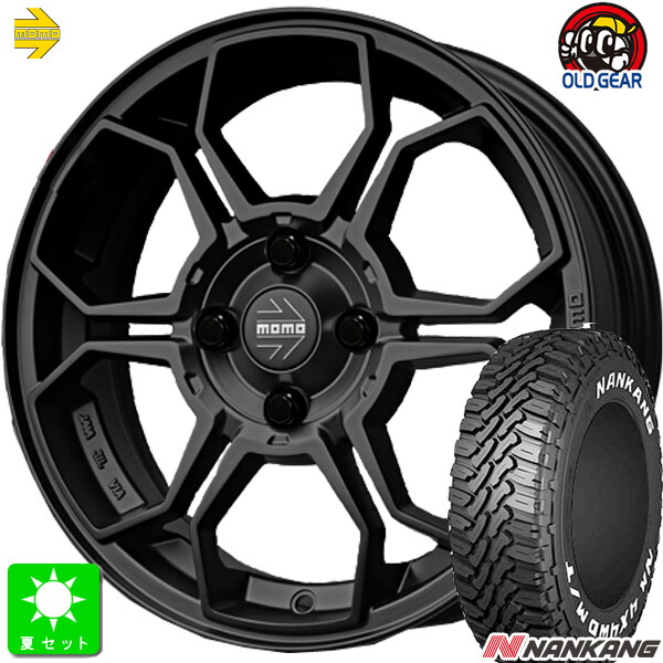 165/65R15 ナンカン NANKANG FT9 ホワイトレター 新品 サマータイヤ ホイール4本セット MOMO VEGA K モモ ベガケー 15インチ 5.0J 4H100 マットブラック 組込み済 バランス調整済 taiya
