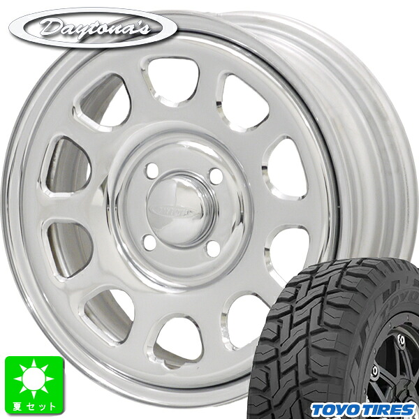145/80R12 80/78(145R12 6PR)トーヨー オープンカントリー RTTOYO OPEN COUNTRY R/T新品 サマータイヤ ホイール4本セットMRT デイトナ'S Daytona'S G212インチ 4.00B 4H100クローム組込み済 バランス調整済|オールドギア店