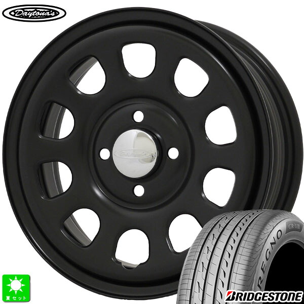155/65R14 75H ブリヂストン レグノ GRX3 BRIDGESTONE REGNO GR-XIII 新品 サマータイヤ ホイール4本セット MRT デイトナ’S G2 Daytona'S G2 14インチ 5.0J 4H100 マットブラック 組込み済 バランス調整済