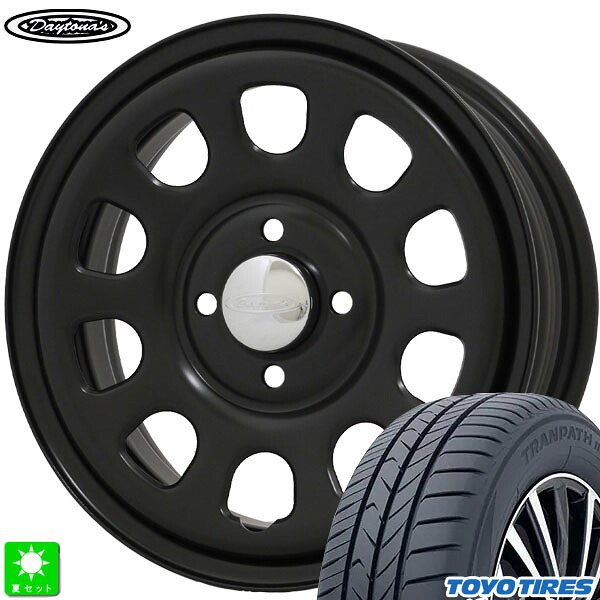 165/60R15 77H トーヨー トランパス MP7 TOYO TRANPATH mp7 新品 サマータイヤ ホイール4本セット MRT デイトナ’S Daytona'S G2 15インチ 5.0J 4H100 マットブラック 組込み済 バランス調整済