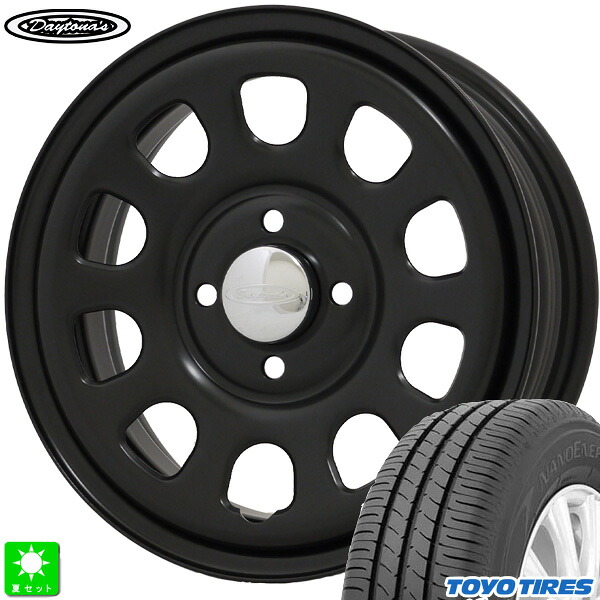 165/65R15 81S トーヨー ナノエナジー3+ TOYO Nano Energy3 PLUS 新品 サマータイヤ ホイール4本セット MRT デイトナ’S Daytona'S G2 15インチ 5.0J 4H100 マットブラック 組込み済 バランス調整済 40,820円