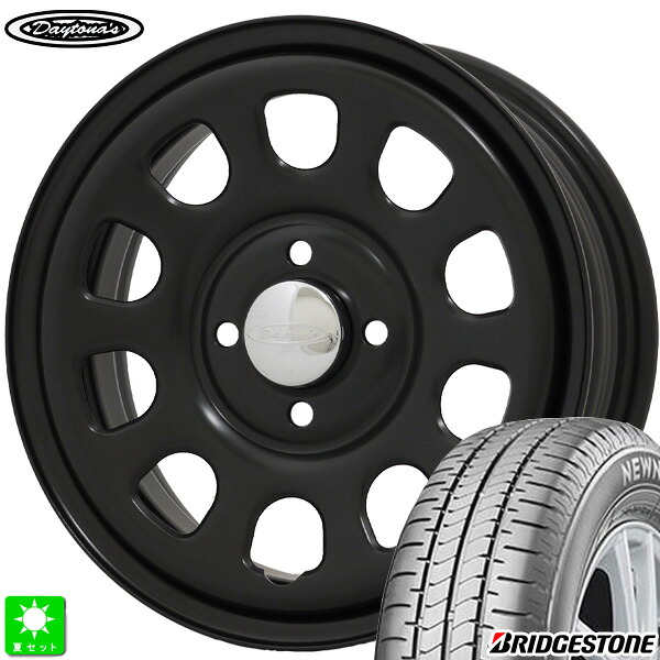165/60R15 77H ブリヂストン ニューノ BRIDGESTONE NEWNO 新品 サマータイヤ ホイール4本セット MRT デイトナ’S Daytona'S G2 15インチ 5.0J 4H100 マットブラック 組込み済 バランス調整済