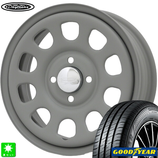 165/55R14 72Vグッドイヤー エフィシェントグリップ エコ E-Grip EG02GOODYEAR EfficientGrip ECO EG-02新品 サマータイヤ ホイール4本セットMRT デイトナ’S Daytona'S G214インチ 5.0J 4H100マットグレー組込み済 バランス調整済|オールドギア店